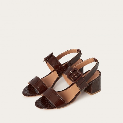 Rehava Sandals, brown croco | Balagan Studio