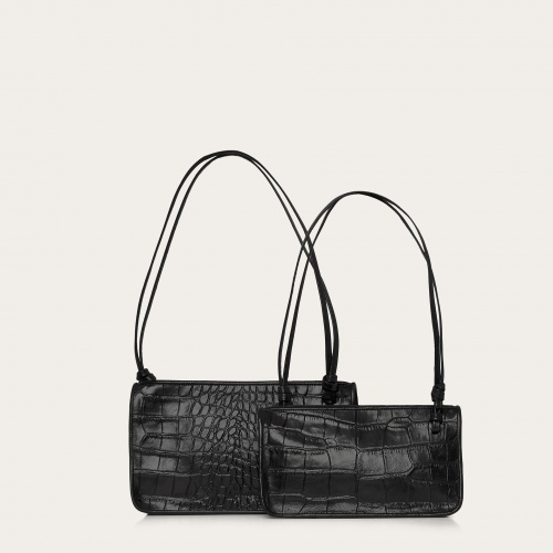 Suzanne Bag M, black croco | Balagan Studio