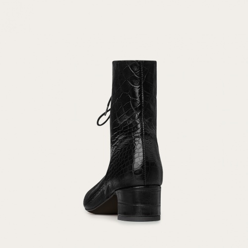 Victoria Boots, black croco | Balagan Studio