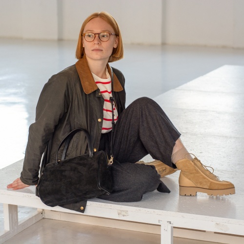 Junko botki, piaskowy welur | Balagan Studio
