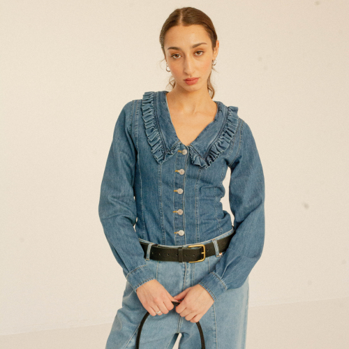 Wide belt with a buckle, black | Balagan Studio