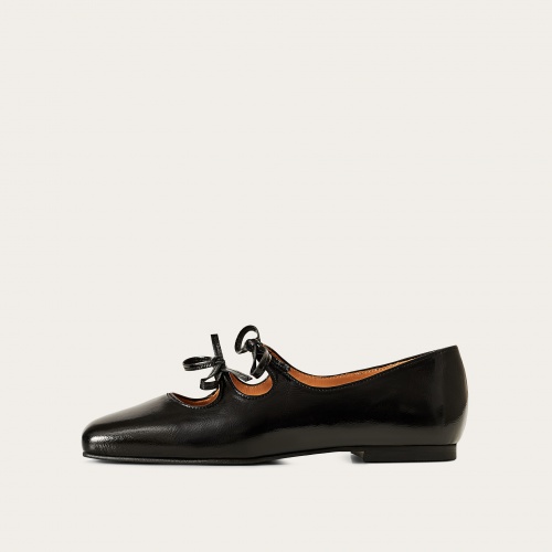 Shirley baleriny, czarny połysk | Balagan Studio