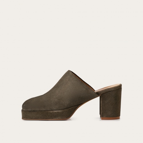 Gloria flats, smoky grey velvet| Balagan Studio