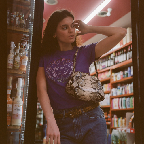 Hug Bag M, off white python pattern | Balagan Studio