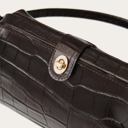 Rofe Vintage torebka M, brązowy wzór krokodyla OUTLET | Balagan Studio