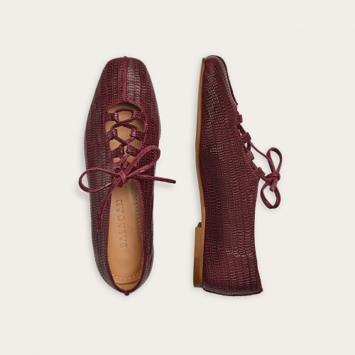 Roma Ballerina, burgundy lizard | Balagan Studio