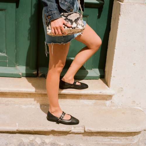 Louisine Baleriny, czarny wzór jaszczurki | Balagan Studio