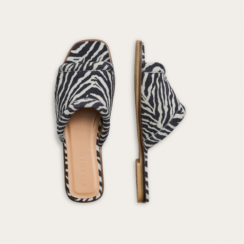 Karit slides, zebra velvet | Balagan Studio