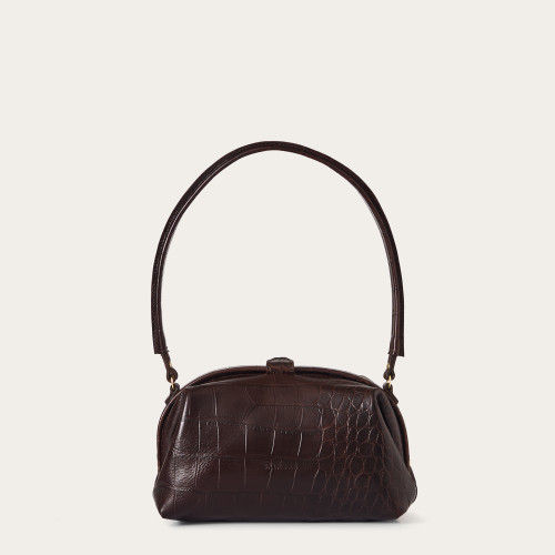 Hug Bag M, brown croco | Balagan Studio