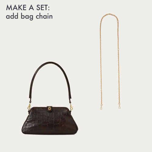 Rofe Vintage torebka M, brązowy wzór krokodyla OUTLET | Balagan Studio