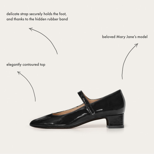 Dora Low Heels, glossy black OUTLET | Balagan Studio