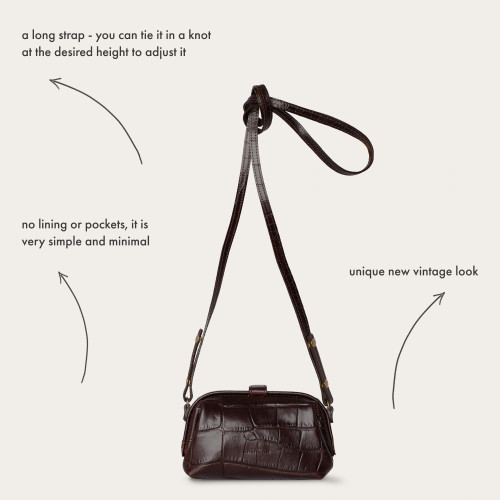 Rofe Bag S, brown croco OUTLET | Balagan Studio