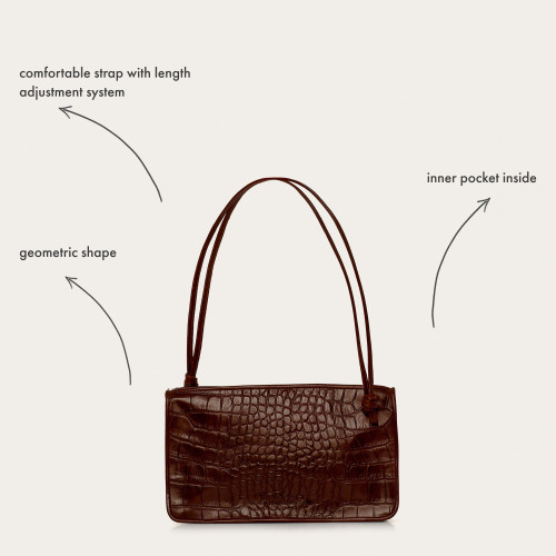 Suzanne Bag M, brown croco | Balagan Studio