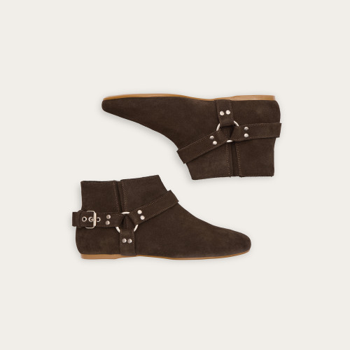 Avzam Boots, dark chocolate velvet | Balagan Studio