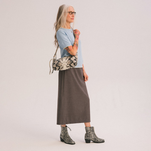 Marianne torebka M, złamana biel wzór pytona| Balagan Studio