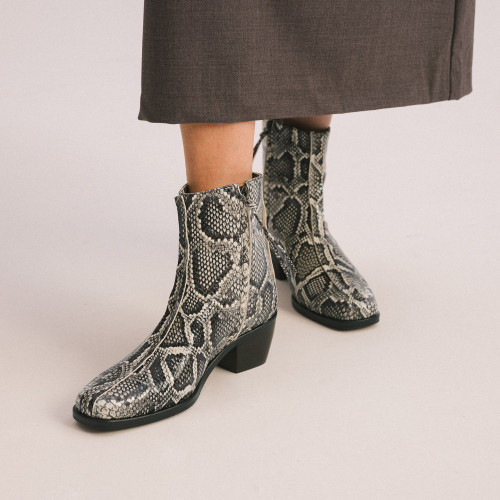 Selene Boots, off white python pattern | Balagan Studio