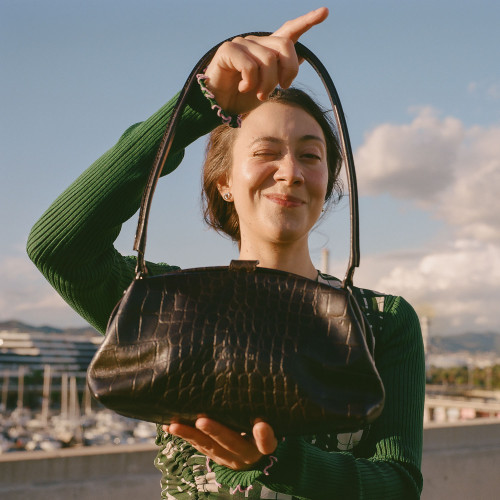 Hug Bag M, brown croco | Balagan Studio
