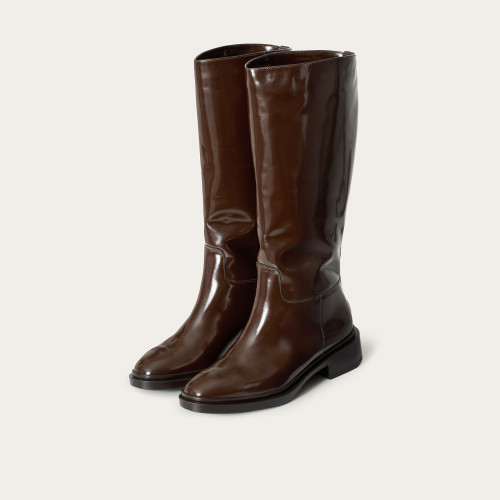 Robyn High Boots, glossy brown I  Balagan Studio