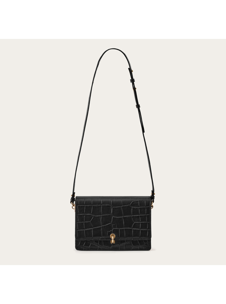 Jubilee Bag torebka M, czarny wzór krokodyla | Balagan Studio