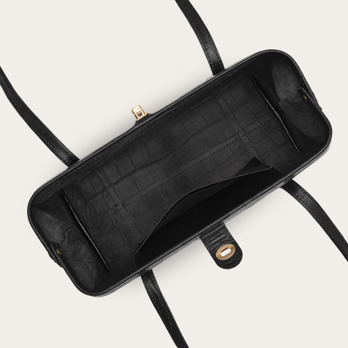 Rufina Bag M, black croco | Balagan Studio