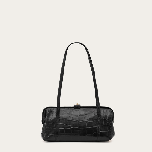 Rufina Bag M, black croco | Balagan Studio