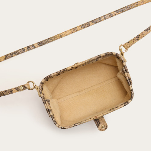 Rofe Bag S, beige python pattern | Balagan Studio