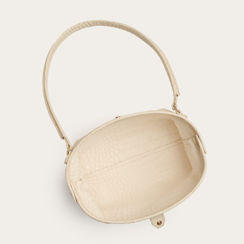 Hug Bag M, cream croco | Balagan Studio
