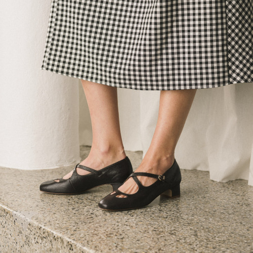Ginger Heels, brown python pattern | Balagan Studio