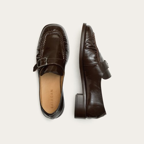 Billie Flats, glossy brown | Balagan Studio