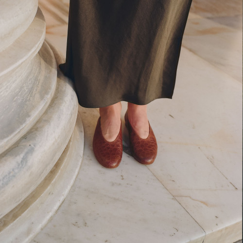 Opera Ballerina, brown alligator pattern | Balagan Studio