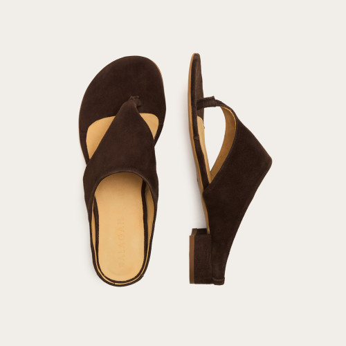 Luca Slides, dark chocolate suede | Balagan Studio