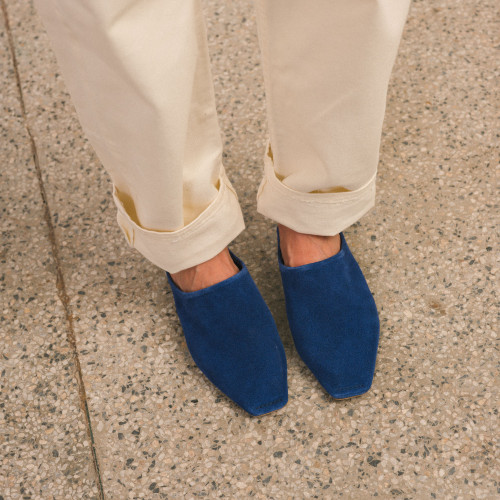 Bayit Slides, cornflower velvet | Balagan Studio