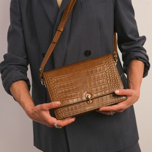 Jubilee Bag torebka M, karmelowy wzór krokodyla | Balagan Studio