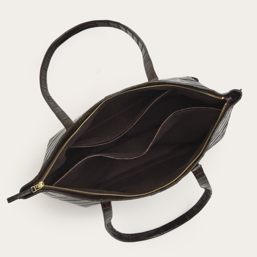 Esek Bag XL, brown croco | Balagan Studio