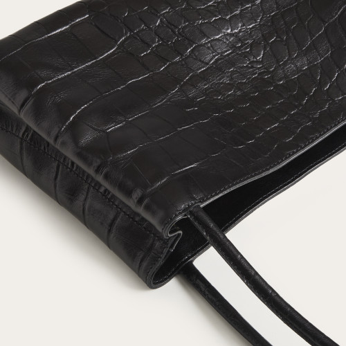 Eva Bag M, black croco | Balagan Studio