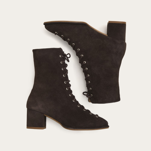 Emma Boots, dark chocolate velvet| Balagan Studio