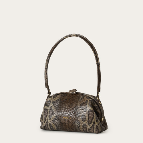 Hug Bag M, brown python pattern | Balagan Studio