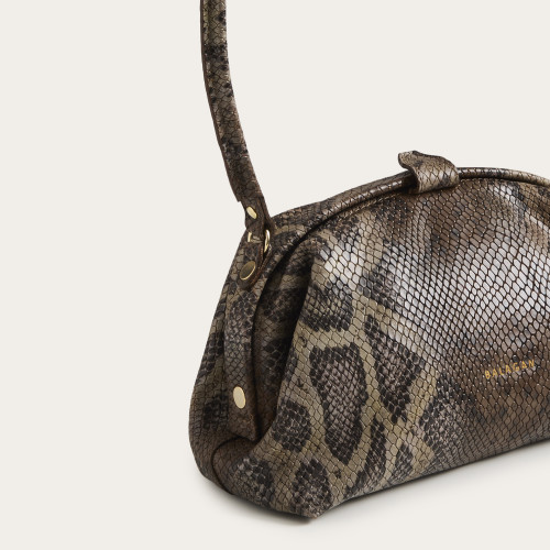 Hug bag torebka M, brązowy wzór pytona | Balagan Studio