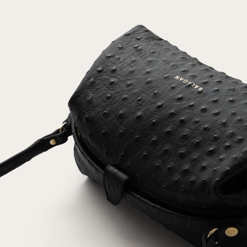 Hug Bag M, black ostrich pattern | Balagan Studio