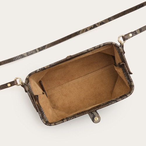 Rofe Bag M, brown python pattern | Balagan Studio