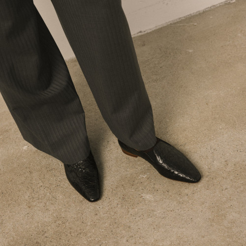 Andree Flats, black alligator pattern | Balagan Studio