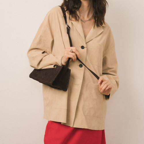 Monique Bag M, brown corduroy velvet | Balagan Studio