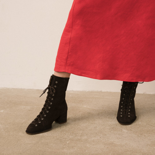 Emma Boots, dark chocolate velvet| Balagan Studio