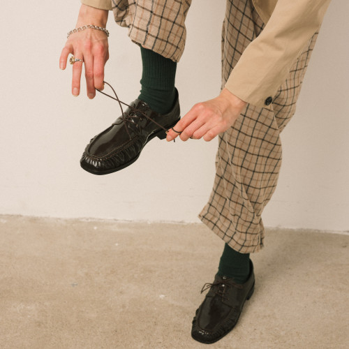 Odette Flats, glossy brown | Balagan Studio