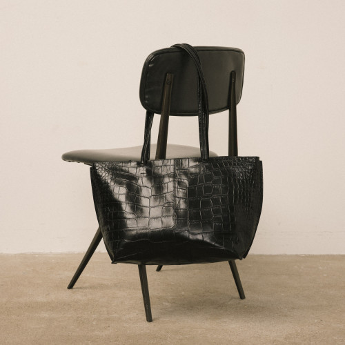 Esek torba XL, czarny wzór krokodyla | Balagan Studio
