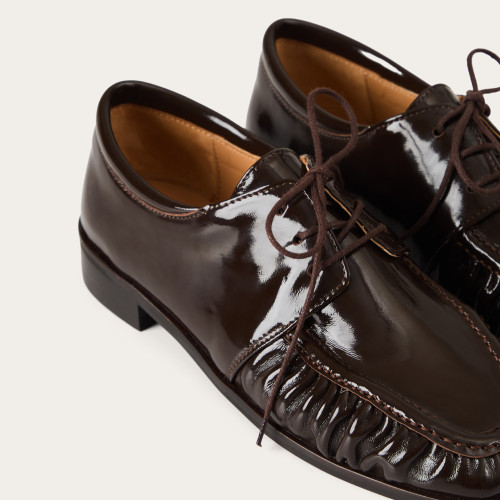 Odette Flats, glossy brown | Balagan Studio