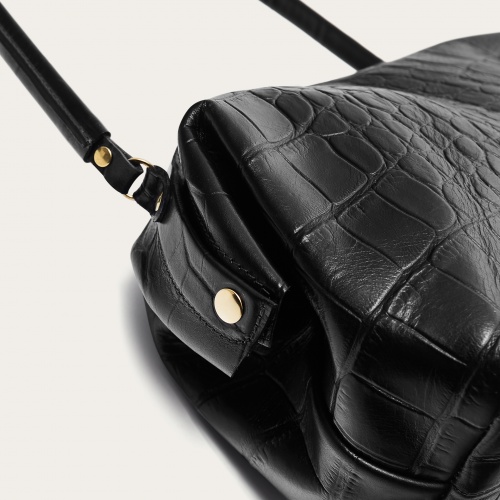 Hug bag torebka M, czarny wzór krokodyla | Balagan Studio