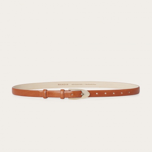 Thin belt with a buckle, chestnut | Balagan Studio